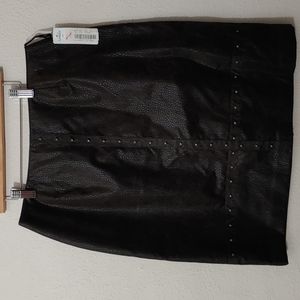 ConradC Women's Size 10Petites Leather Skirt NWT